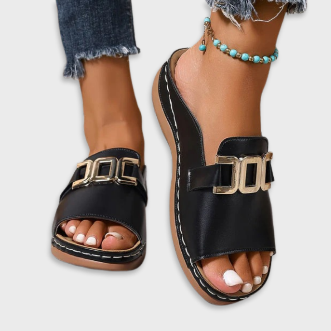 Stella™ | Michelle Block Heel Slip-On Sandals