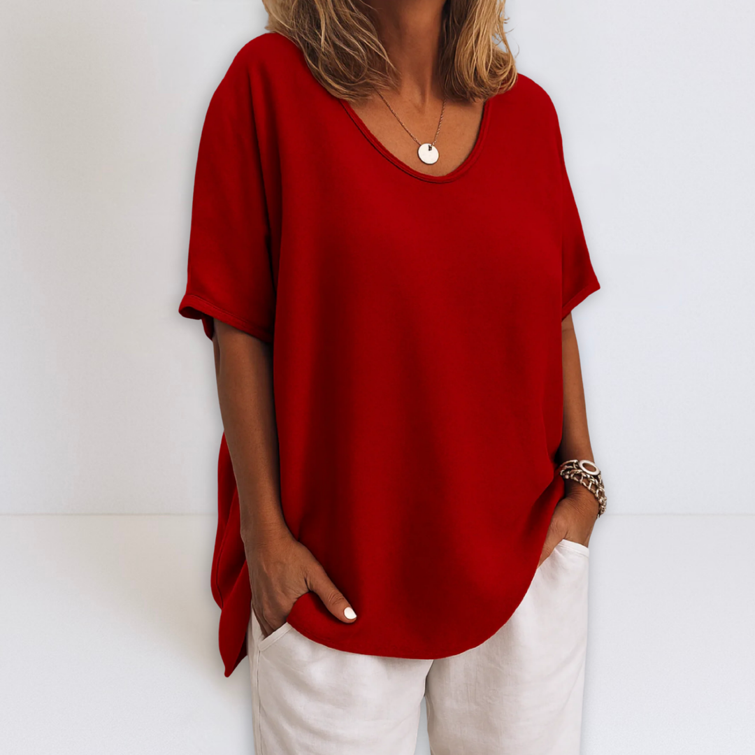 Zoe™ | Oversized V-Neck Blouse