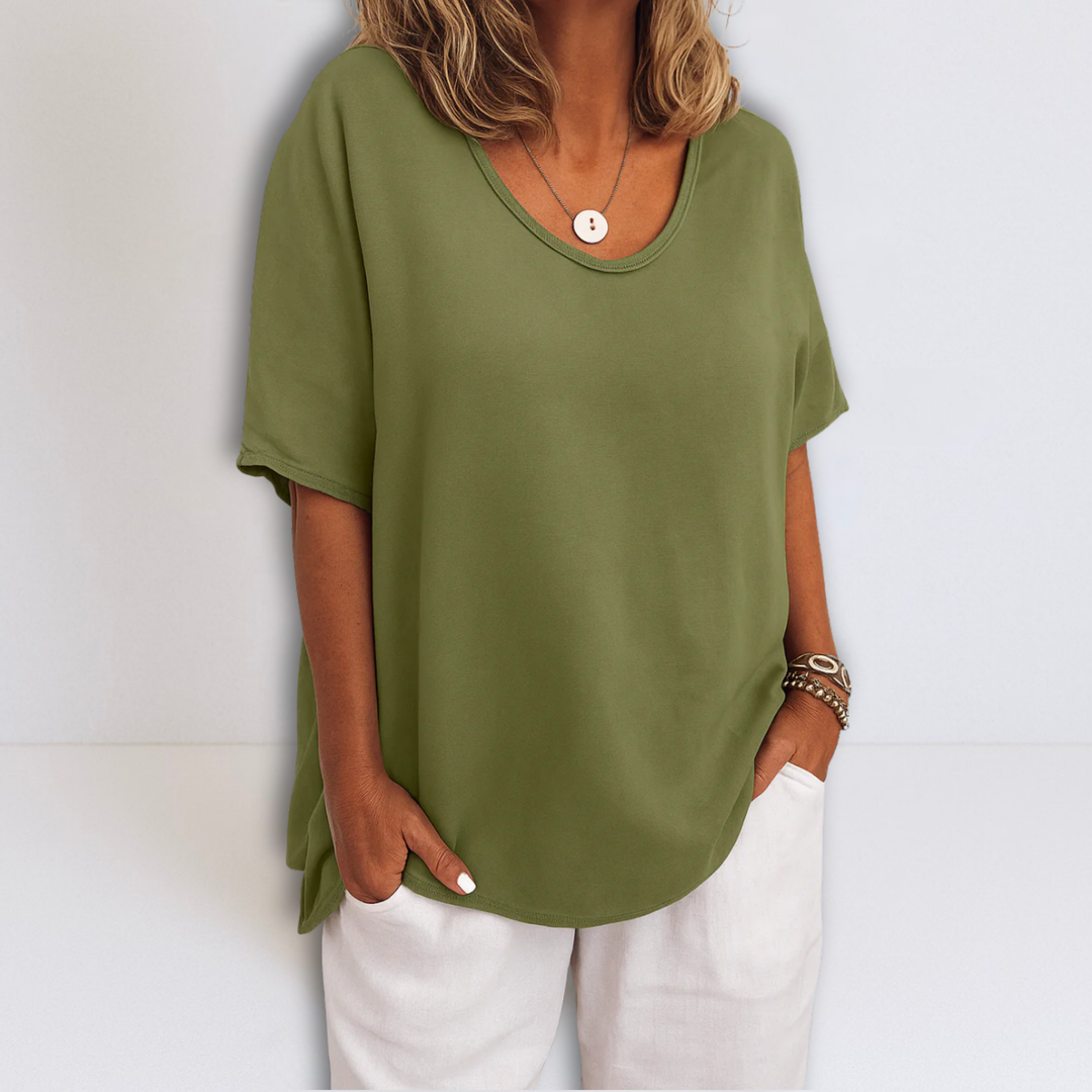 Zoe™ | Oversized V-Neck Blouse
