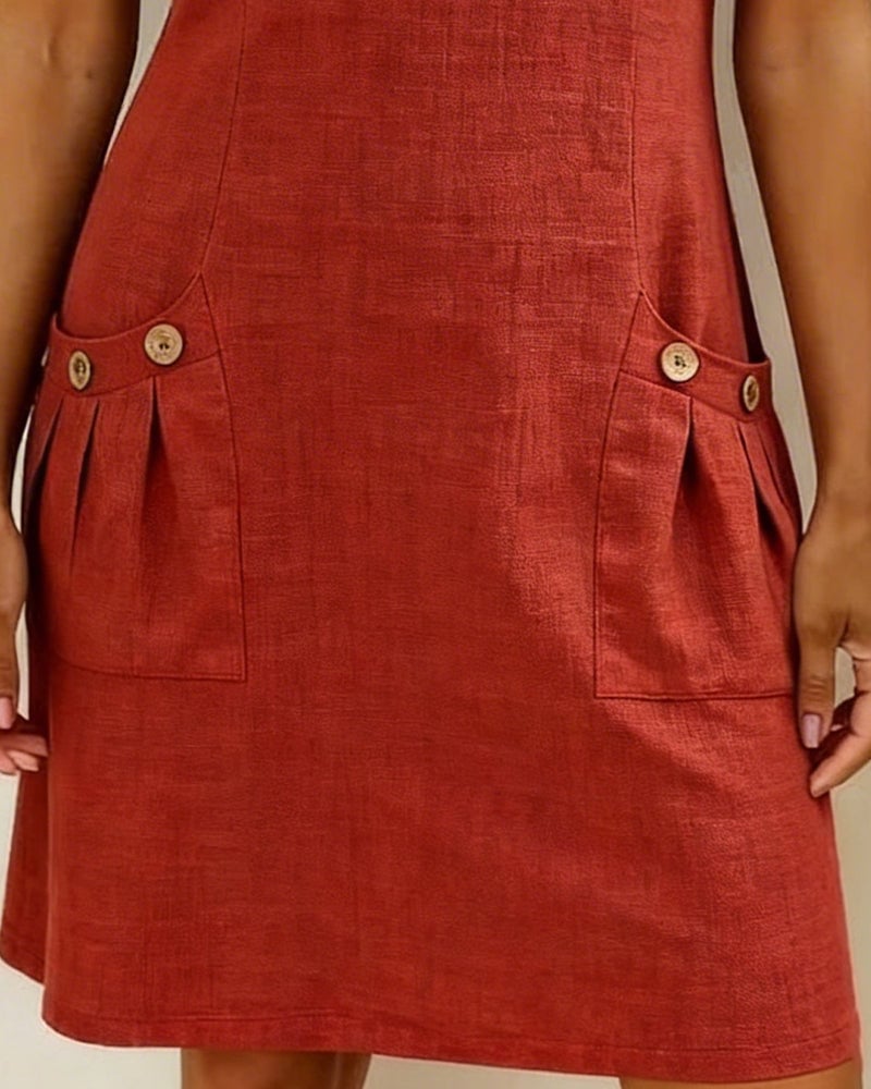 Amelia™ | Cotton Linen Dress Zipper