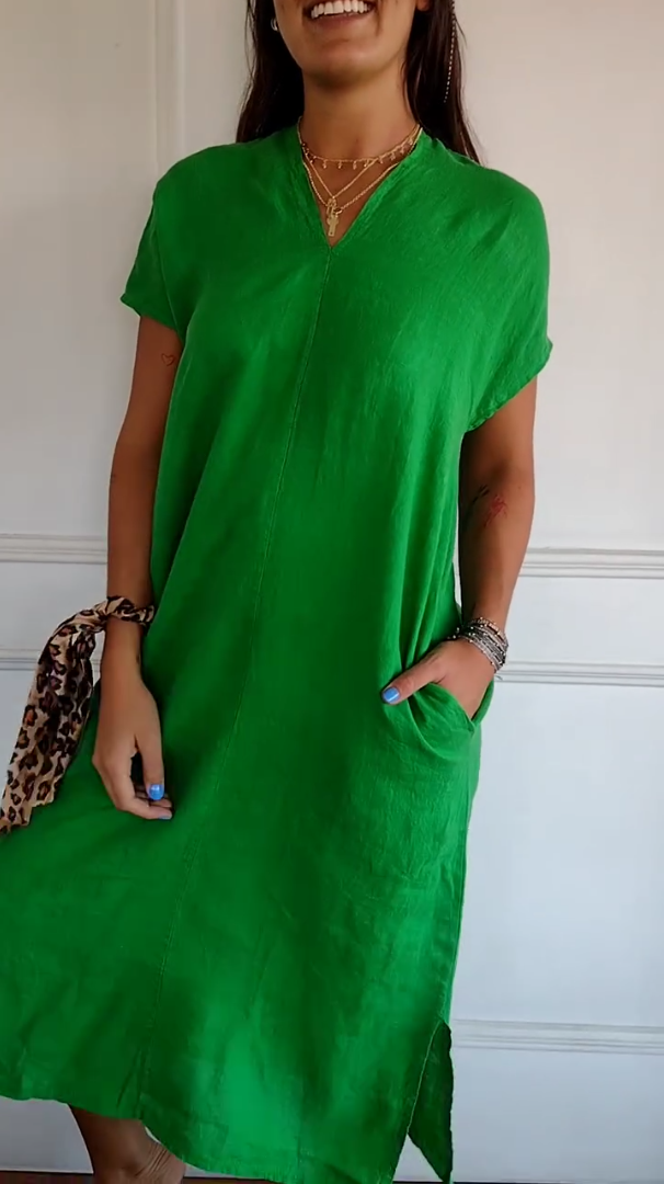 Evelyn™ | Greece Tummy Flattering Dress