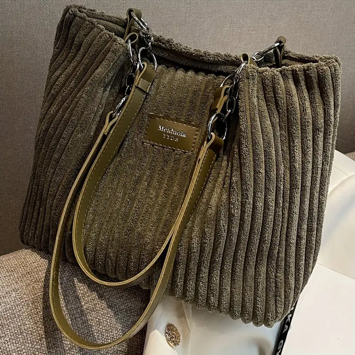 Makayla™ | Onyx Corduroy Tote Bag