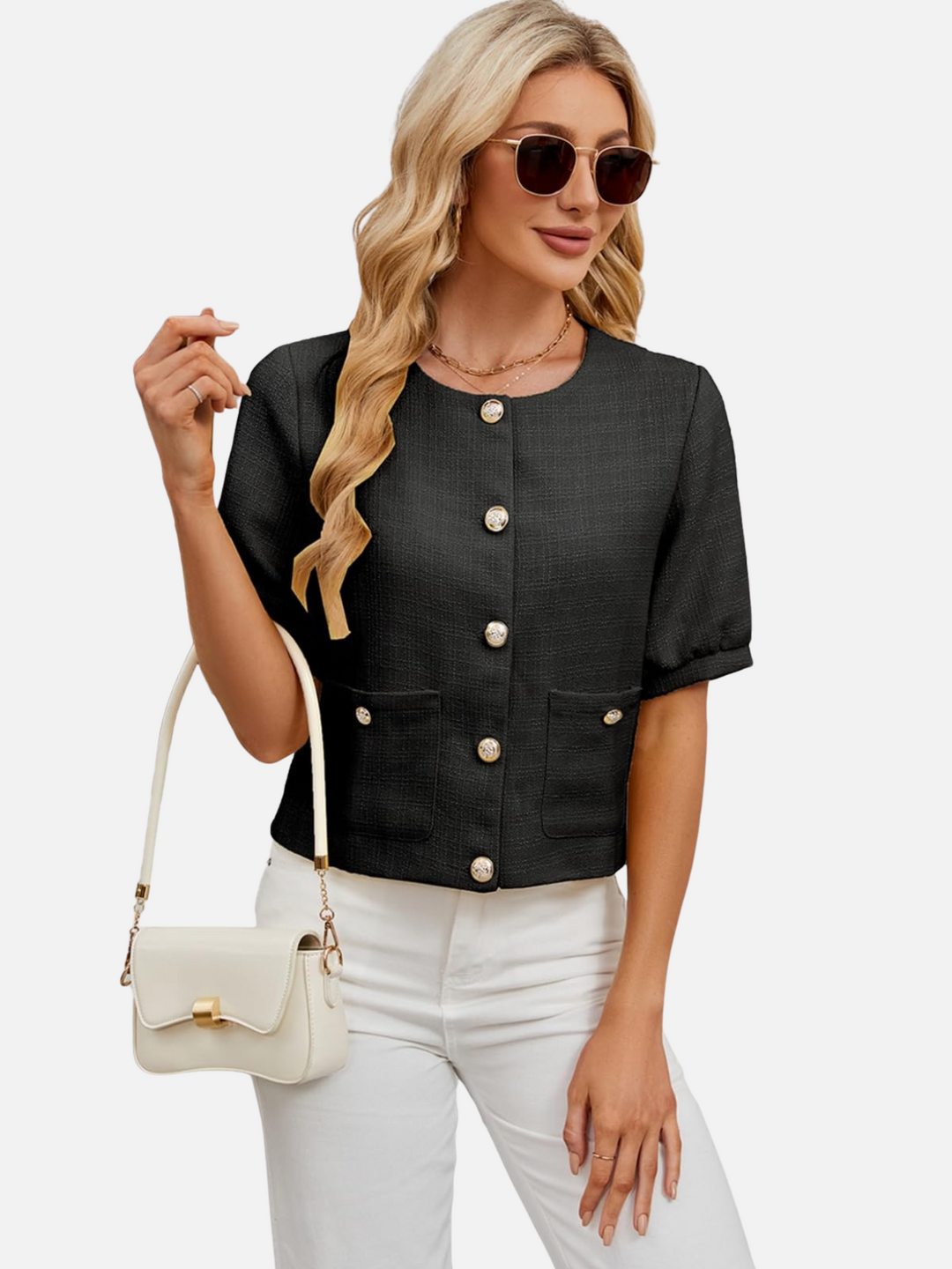 Ashley™ | Vivian Cropped Tweed Blazer
