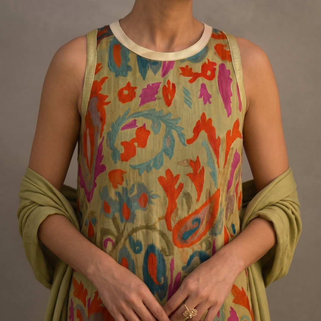 Aria™ | Printed Maxi Dress with Vest