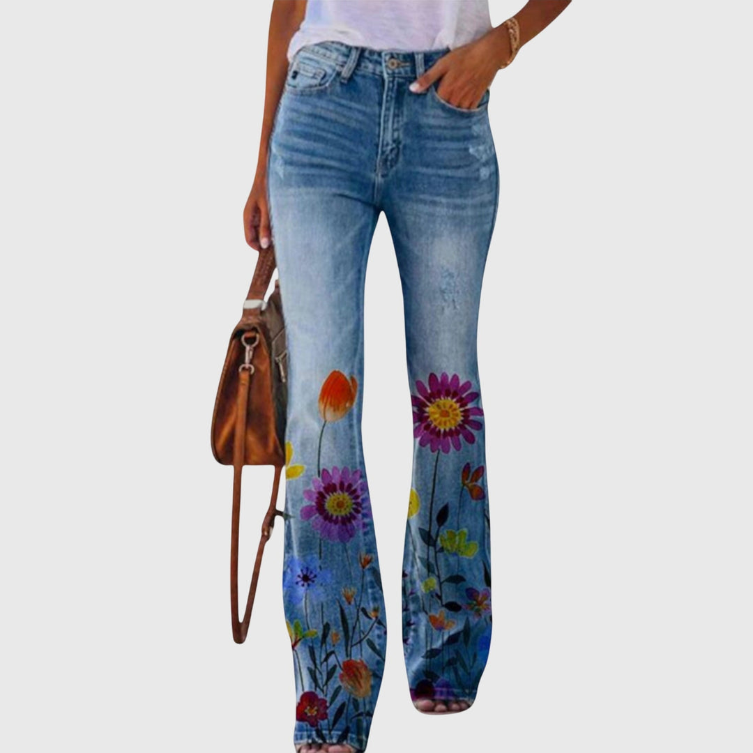 Olivia™ | Women Pants with Flowers
