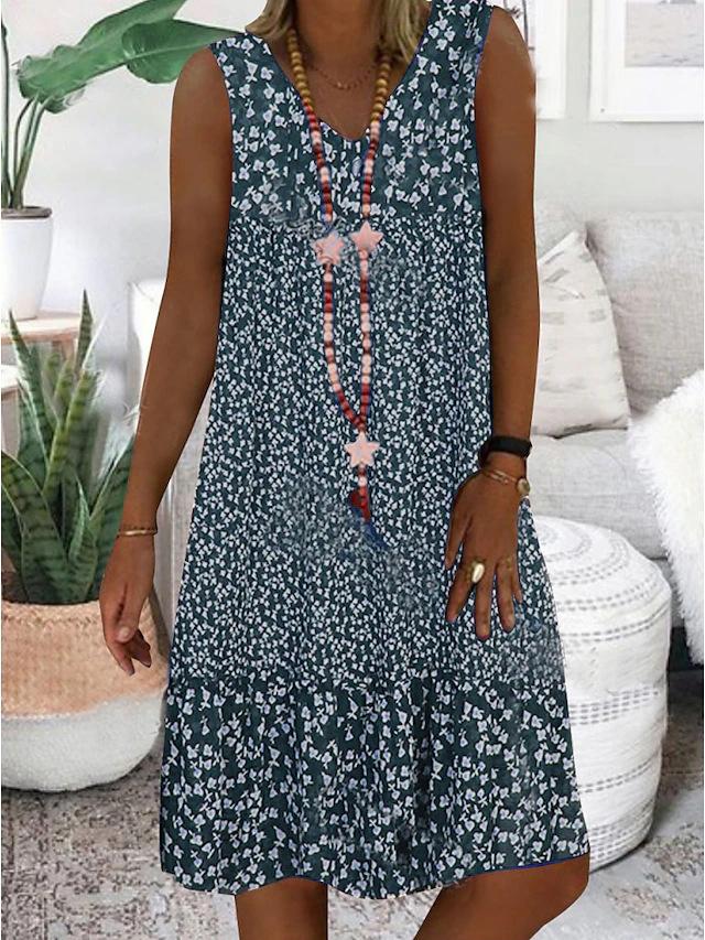 Hailey™ | Sleeveless Floral V-Neck Dress