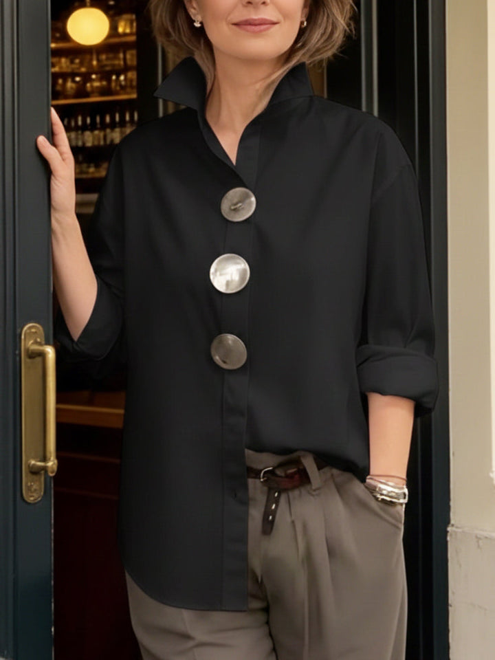 Sadie™ | Statement Button Collar Blouse