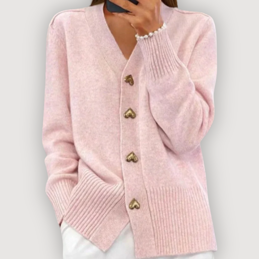 Natalie™ | Heart Button Cardigan