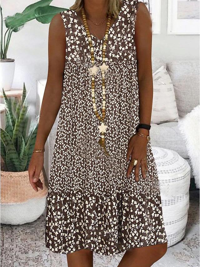 Hailey™ | Sleeveless Floral V-Neck Dress
