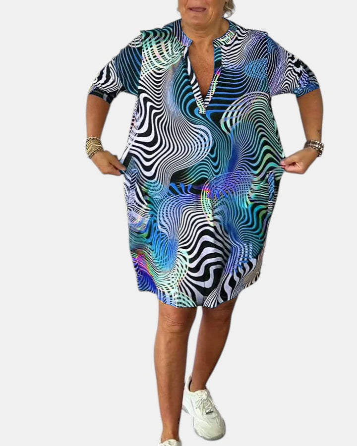 Aurora™ | Colorful V-Neck Dress