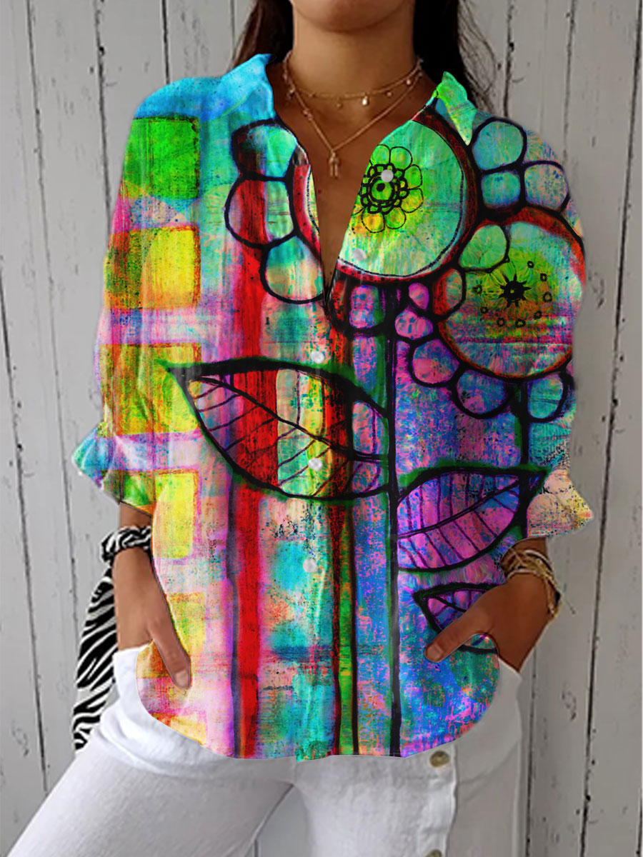 Kayla™ | Artistic Bloom Blouse