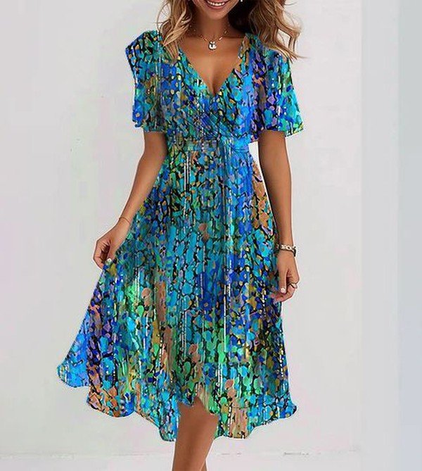 Kaylee™ | Breezy Blue Midi Dress
