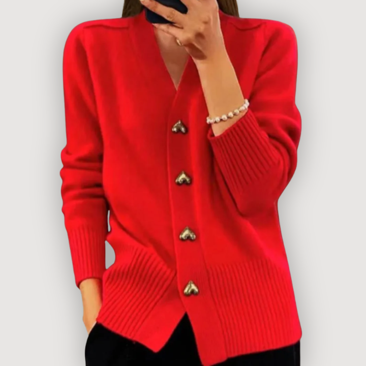 Natalie™ | Heart Button Cardigan