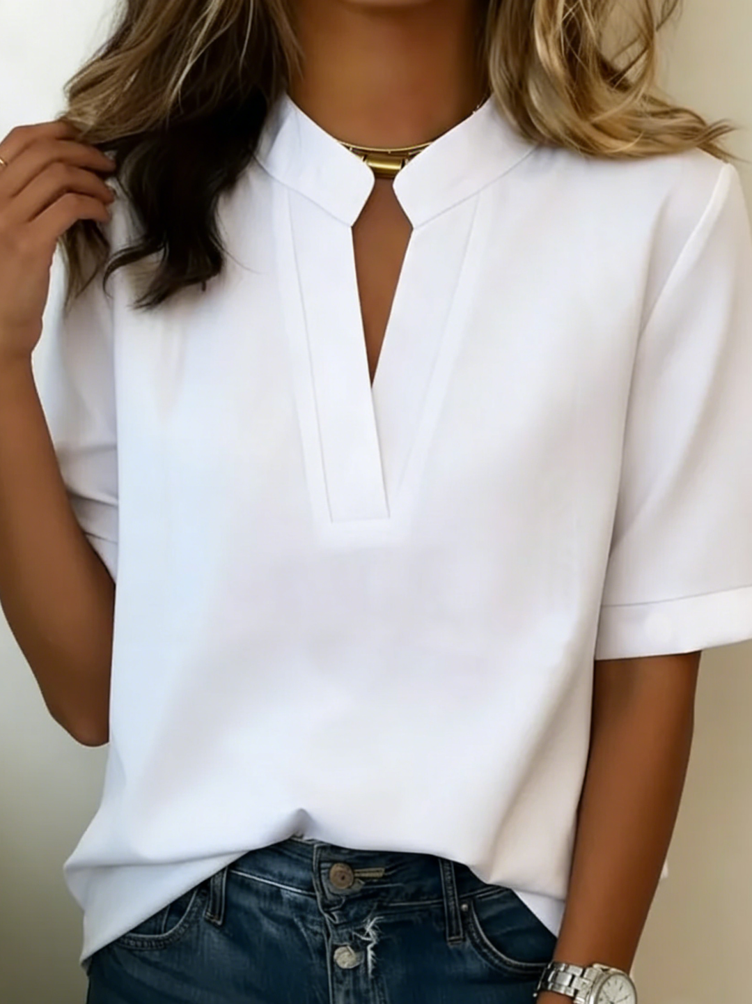 Mia™ | Elegant Refined Collar Blouse
