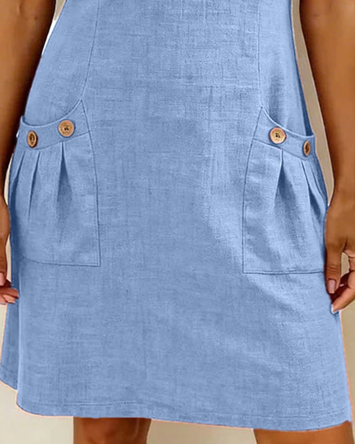 Amelia™ | Cotton Linen Dress Zipper