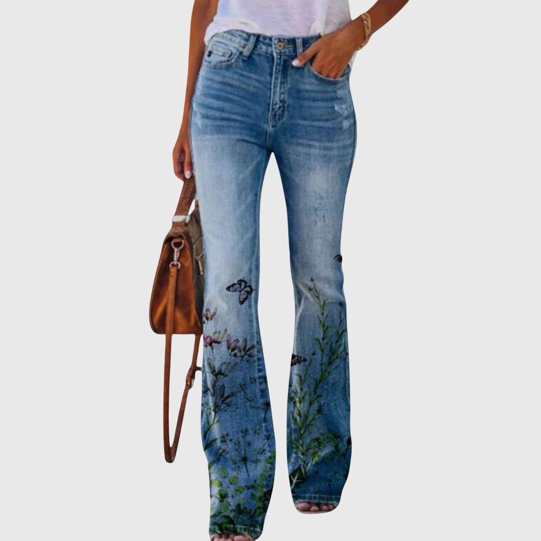 Olivia™ | Women Pants with Flowers