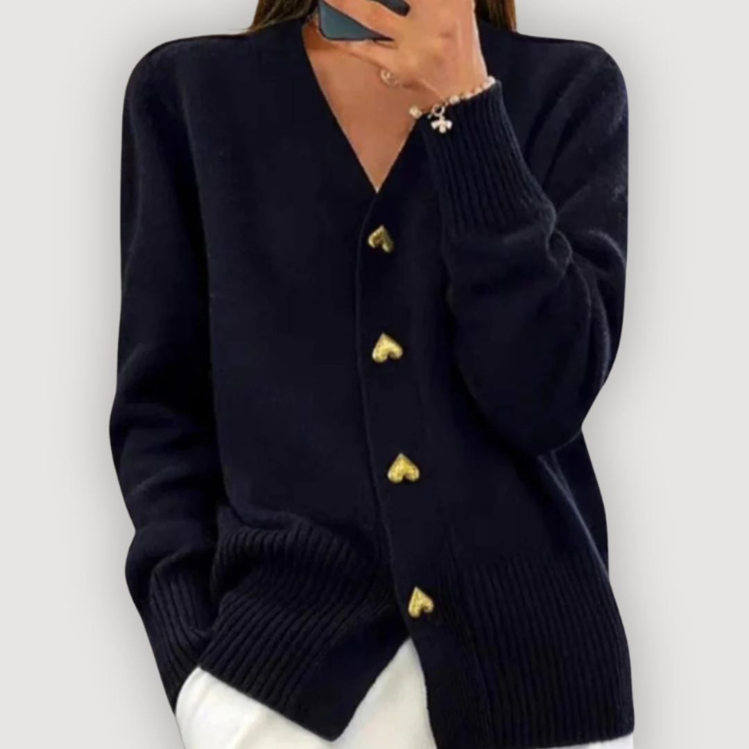 Natalie™ | Heart Button Cardigan