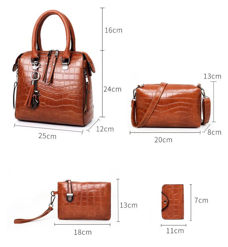 Madison™ | 4-Piece Crocodile Pattern Handbag