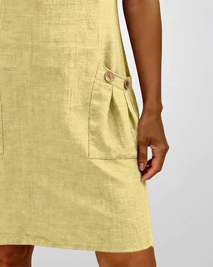 Amelia™ | Cotton Linen Dress Zipper