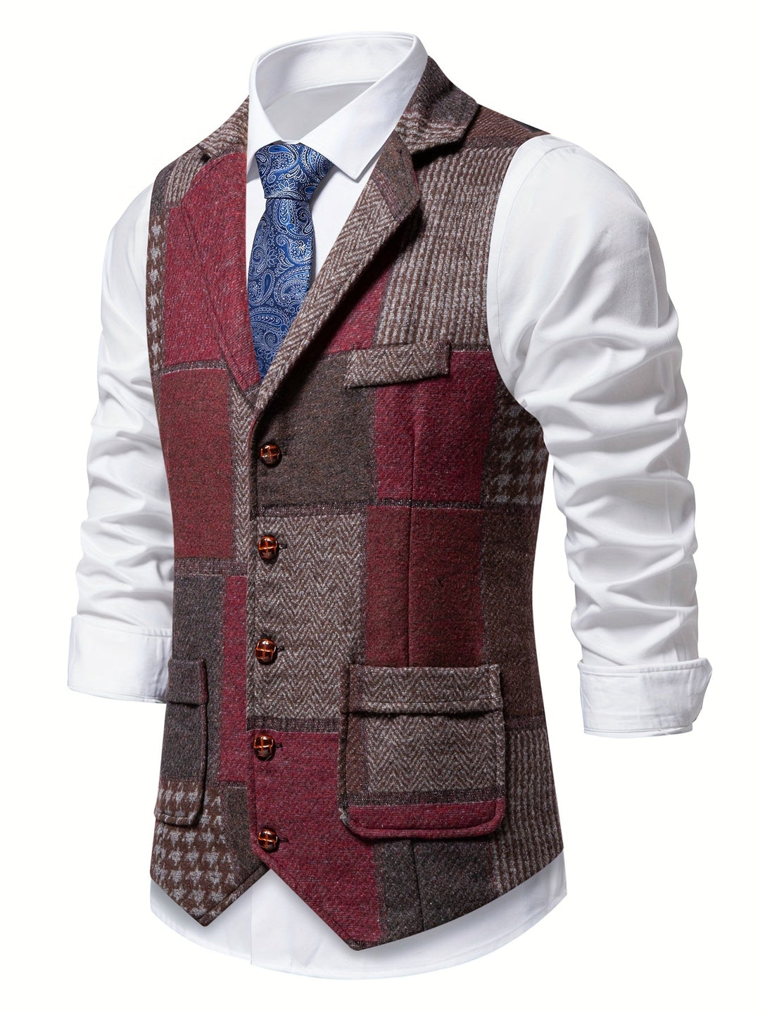 Brooklyn™ | Patchwork Tweed Waistcoat