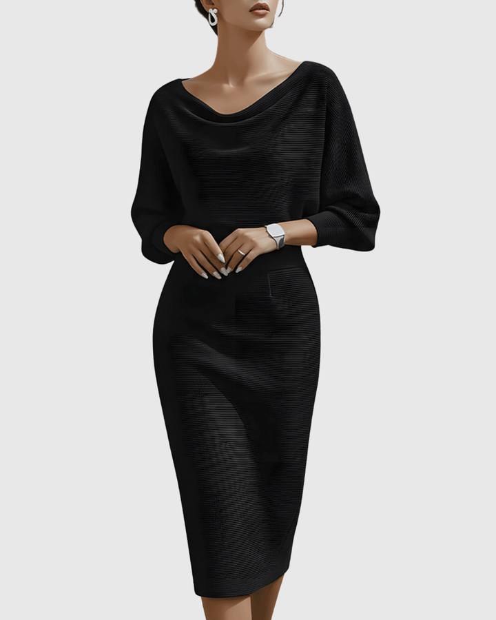 Paisley™ | White Draped Batwing Midi Dress