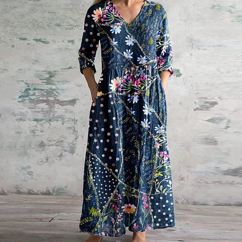 Sophie™ | Graceful Retro Maxi Dress