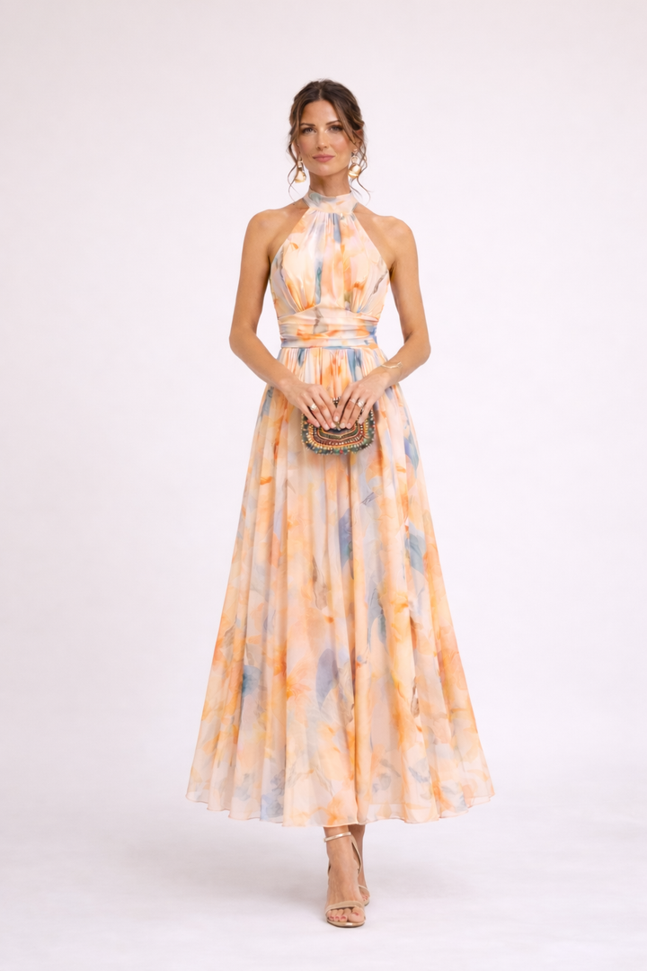 Madeline™ | Halter Watercolor Dress
