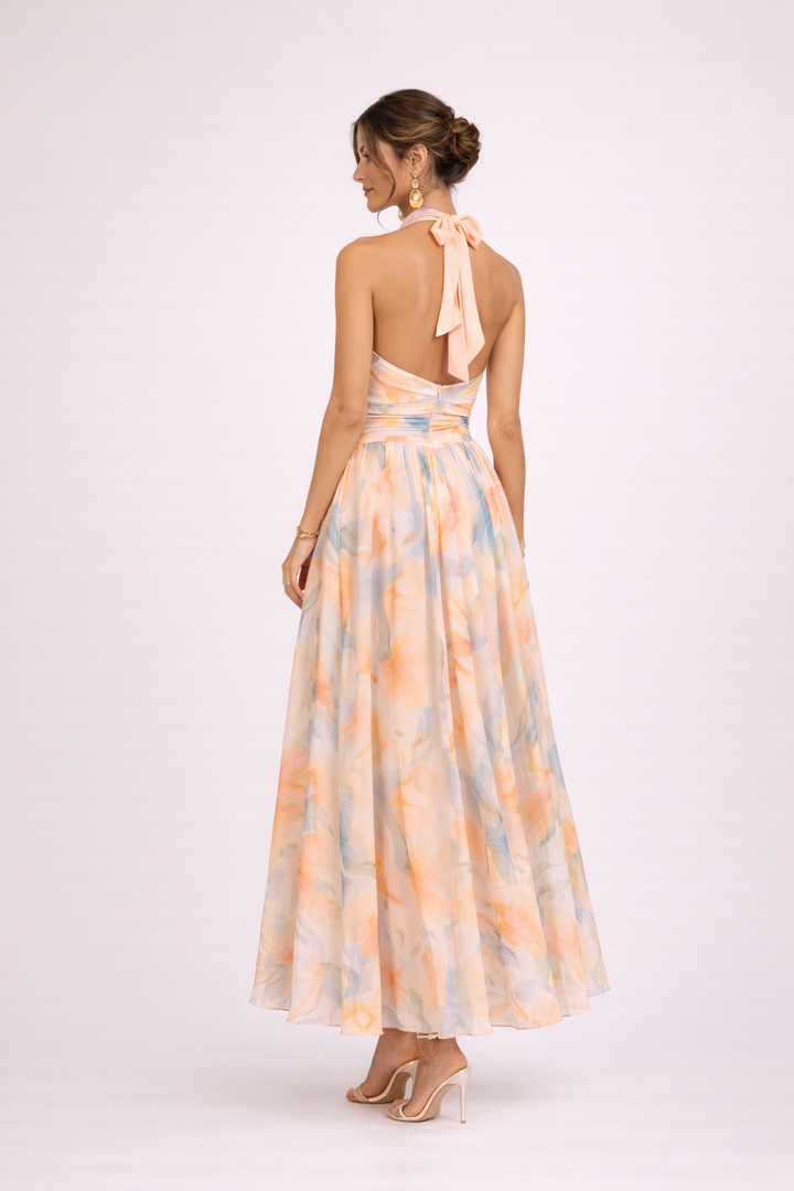Madeline™ | Halter Watercolor Dress