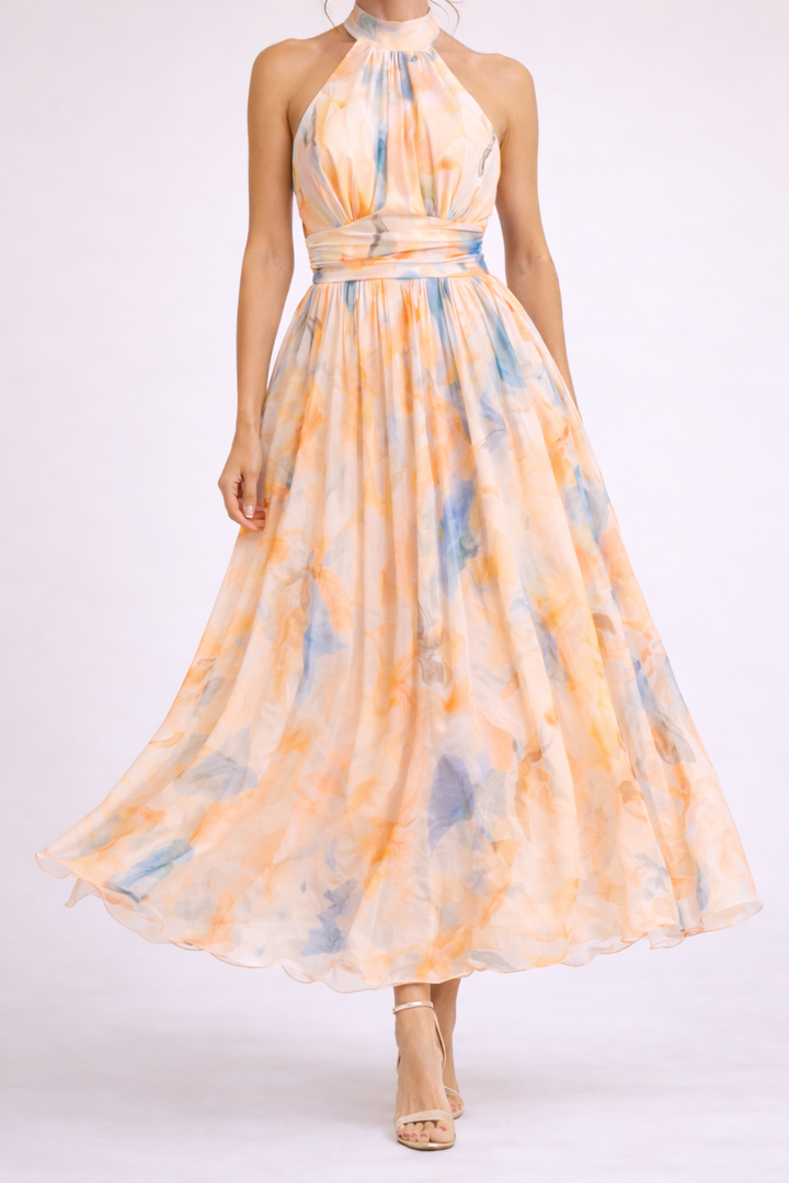 Madeline™ | Halter Watercolor Dress