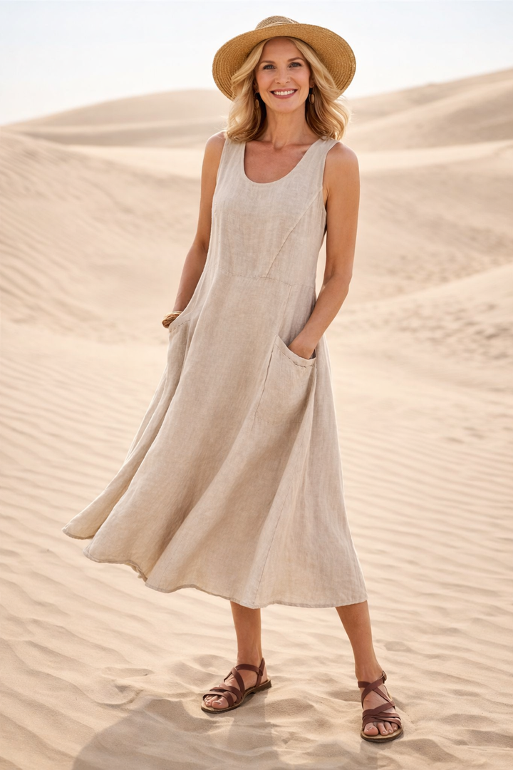 Aubrey™ | Luna Comfortable A-Line Midi Dress