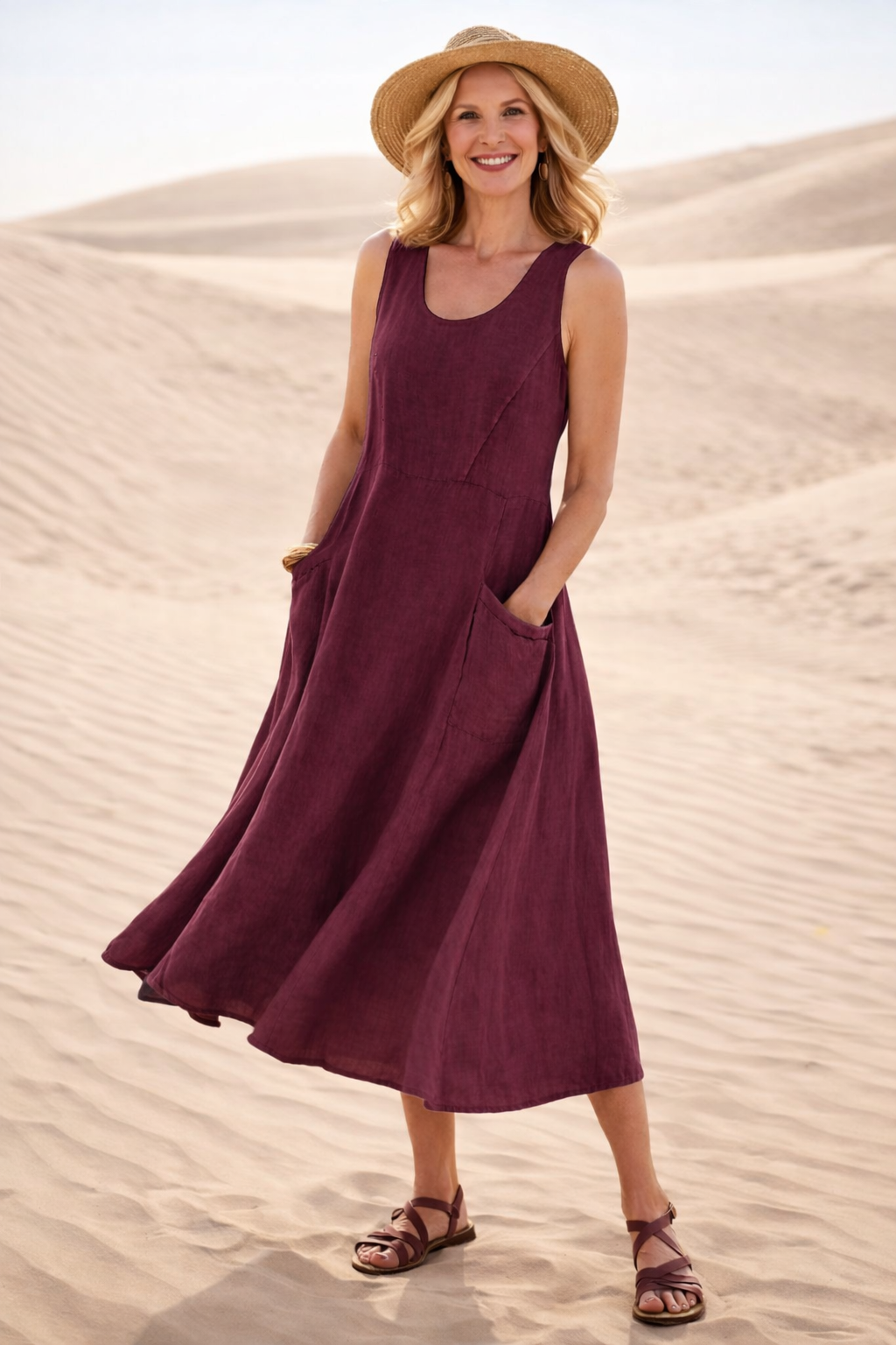 Aubrey™ | Luna Comfortable A-Line Midi Dress