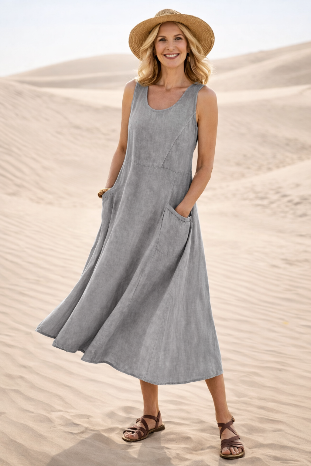 Aubrey™ | Luna Comfortable A-Line Midi Dress