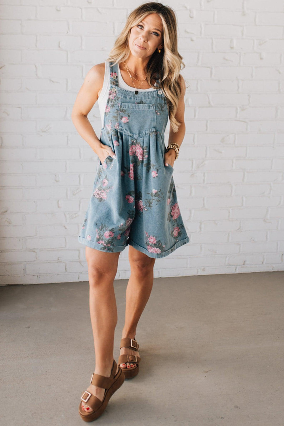 Aurora™ | Floral Denim Shortalls