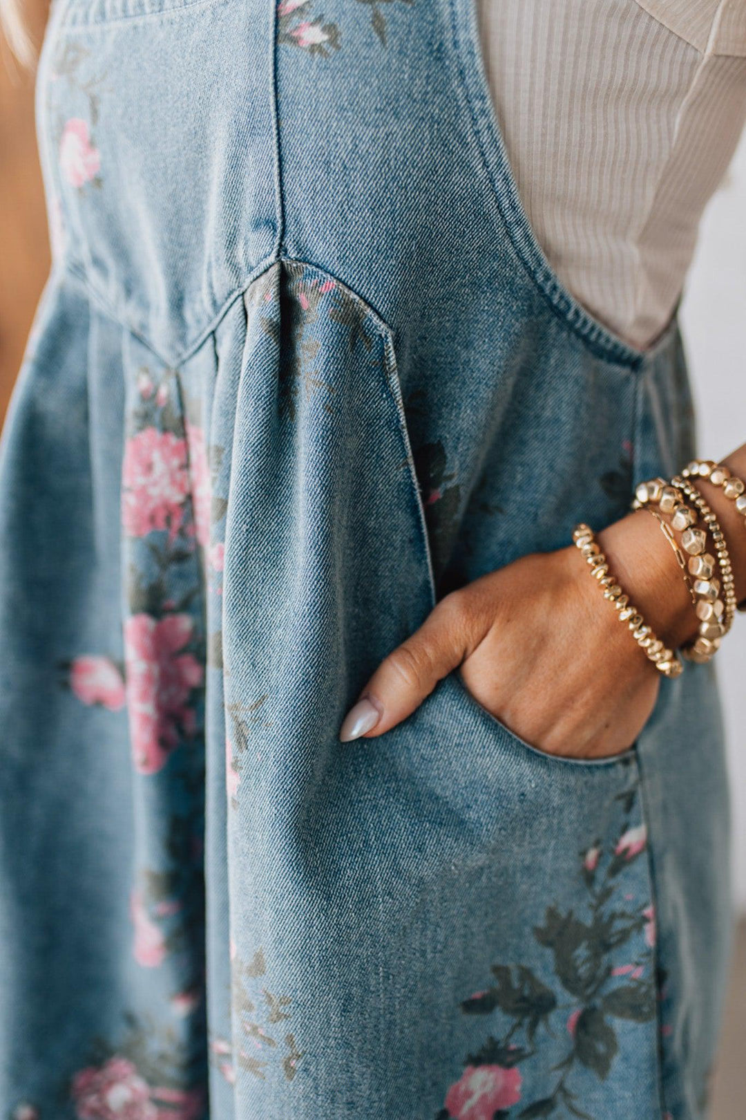Aurora™ | Floral Denim Shortalls