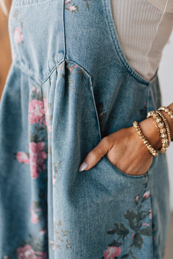 Aurora™ | Floral Denim Shortalls