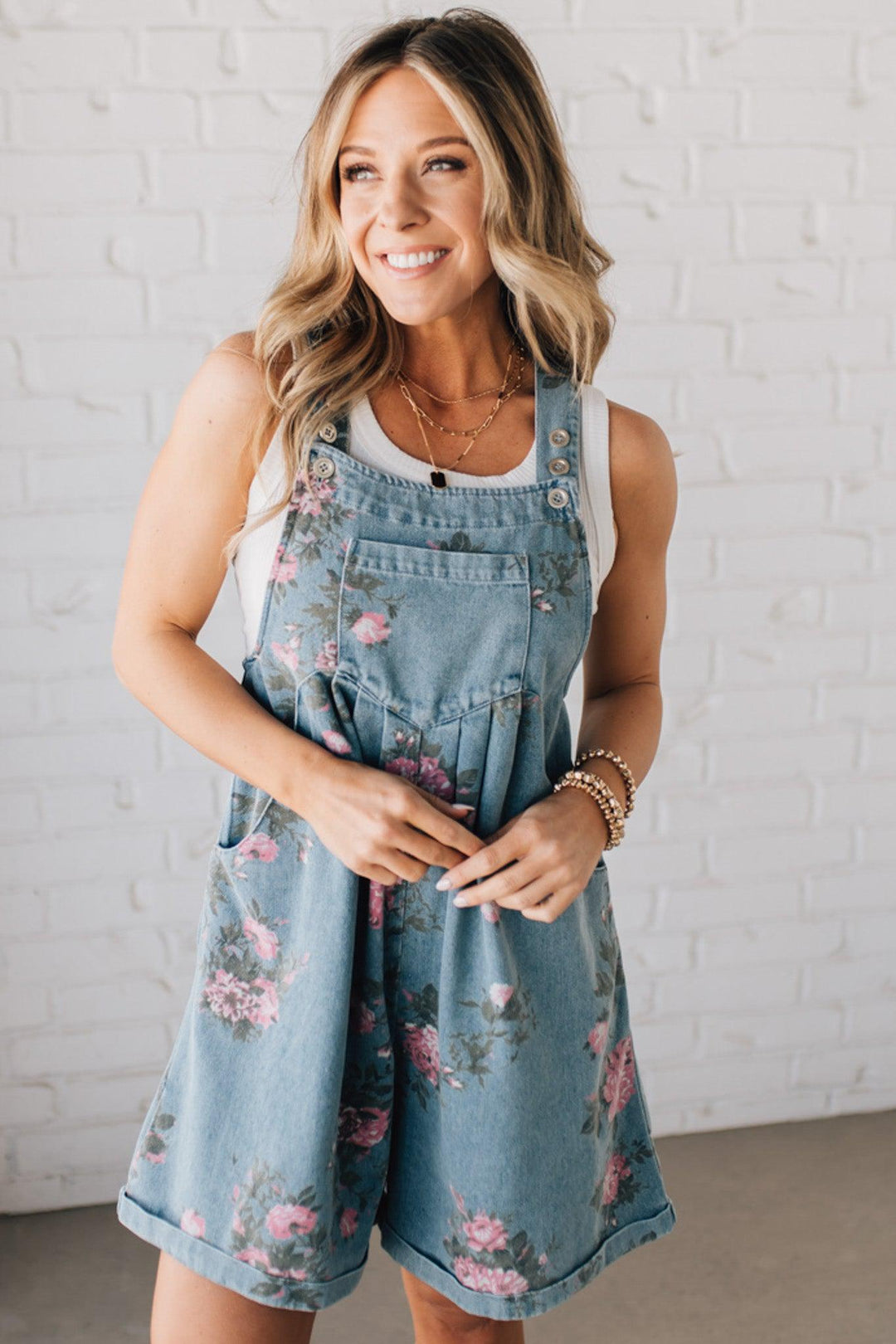 Aurora™ | Floral Denim Shortalls