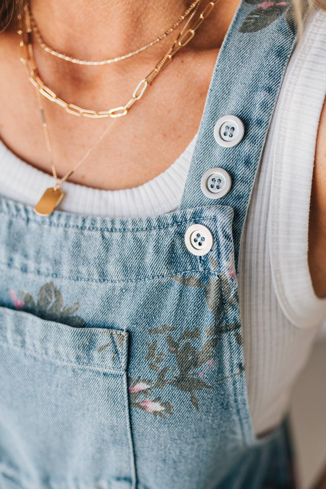 Aurora™ | Floral Denim Shortalls