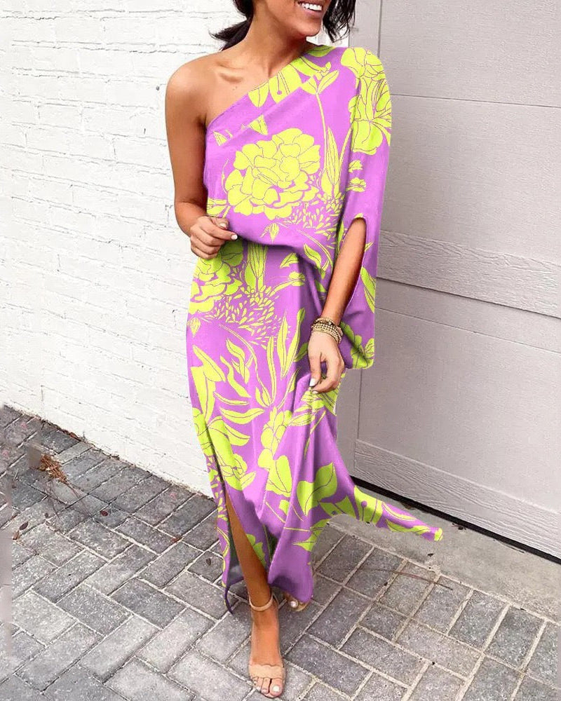 Amelie™ | One-Shoulder Floral Maxi Dress