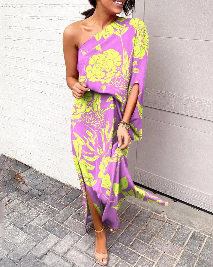 Amelie™ | One-Shoulder Floral Maxi Dress