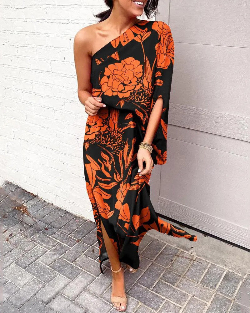 Amelie™ | One-Shoulder Floral Maxi Dress