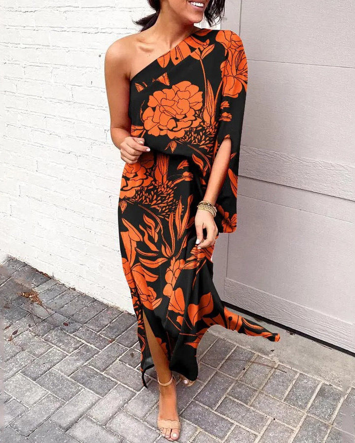 Amelie™ | One-Shoulder Floral Maxi Dress