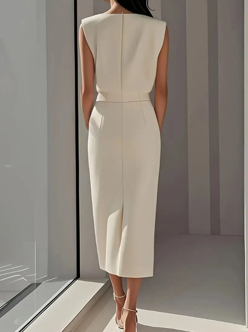 Lauren™ | Puti Midi Dress with Side Slit