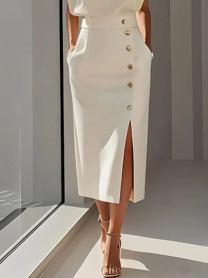 Lauren™ | Puti Midi Dress with Side Slit