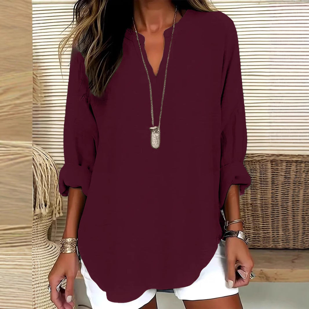Natalie™ | Élara Linen Blouse