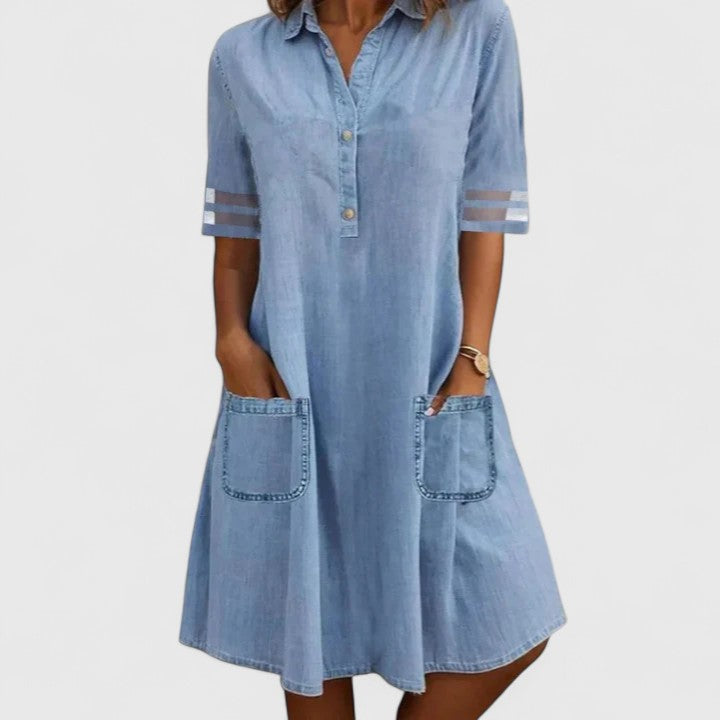 Nora™ | Brittany Figure Flattering Denim Dress