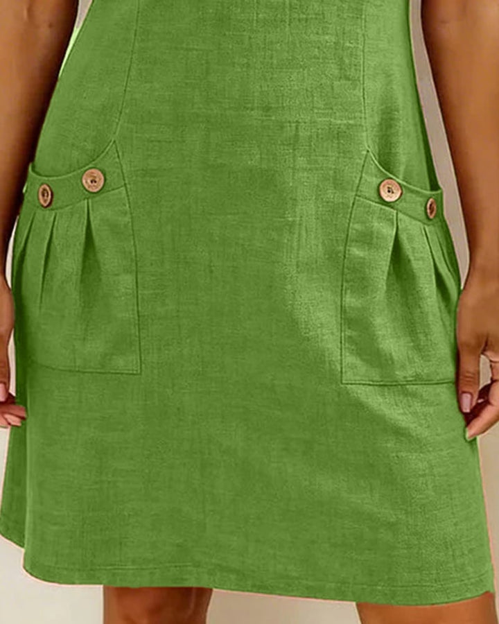 Amelia™ | Cotton Linen Dress Zipper