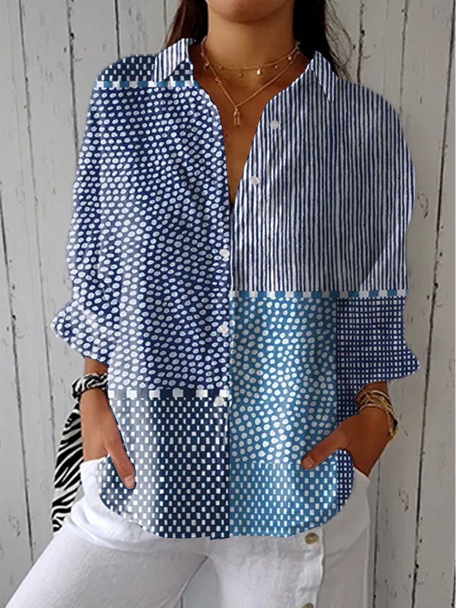 Ava™ | Ocean Patchwork Blouse