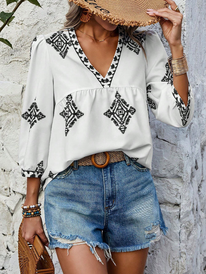 Brooklyn™ | ALMA Bohemian Cotton Blouse