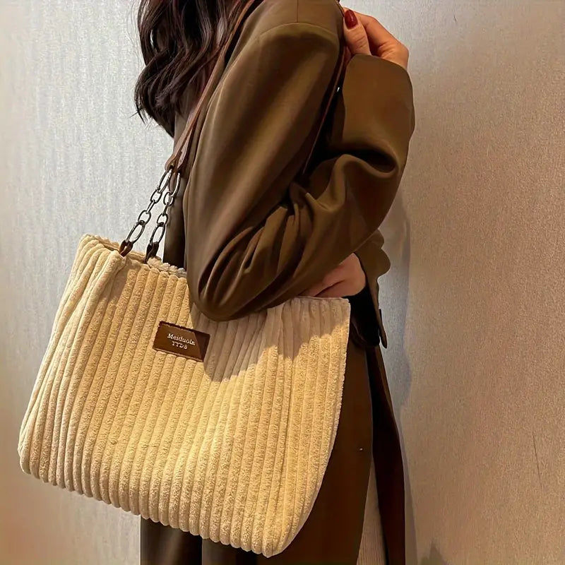 Makayla™ | Onyx Corduroy Tote Bag