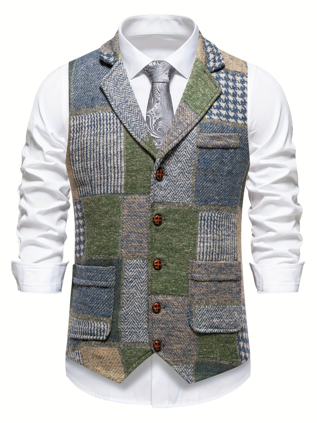 Brooklyn™ | Patchwork Tweed Waistcoat